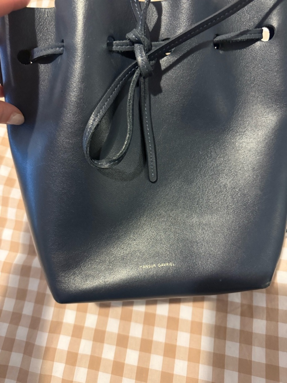 Mansur gavriel navy leather bucket bag - Picture 6 of 8